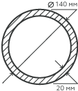 Труба нержавеющая 140х20 мм.  10Х17Н13М2Т бесшовная, круглая, матовая